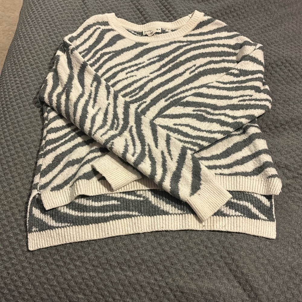 Yet Again Zebra Striped Sweater